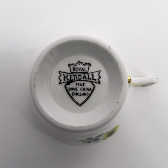 Collectable Vintage Royal Kendall Teacup & Saucer Yellow and Blue Flower - Picture 8 of 8